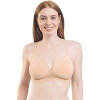 Royce Lingerie Women's Georgia Non Wired T-Shirt Bra in Beige | Size: 34FF