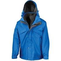 Result Men's Fleece Lined 3 in 1 Waterproof Jacket in Bright Blue | Size: Large