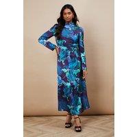 Oasis Women's Occasion Floral Open Back Midaxi Dress in Green | Size: 10