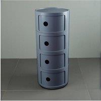 Living and Home 4-Tiered Plastic Storage Drawer Unit in Grey