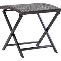 Berkfield Home Folding Stool Poly Rattan Brown