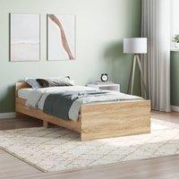 Bed Frame Sonoma Oak 100x200 cm Engineered Wood
