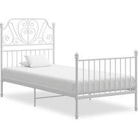Berkfield Home Bed Frame White Metal 100x200 cm