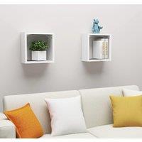 Berkfield Home Wall Cube Shelves 2 pcs White 30x15x30 cm | Size: 30 x 15 x 30 cm