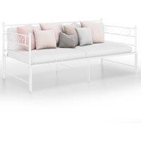 Berkfield Home Pull-out Sofa Bed Frame White Metal 90x200 cm