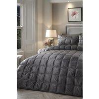 Soiree 'Brighton Square' Soft Velvet Box Stitched Duvet Cover Set in Dark Grey | Size: Double