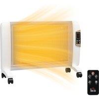 HOMCOM Mica Electric Space Heater, Portable Heater, 2 Heat Settings in White