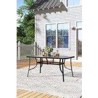 Tempered Glass Outdoor Coffee Table with Parasol Hole