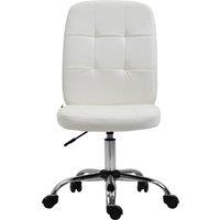 VINSETTO Faux Leather Home Office Chair with Adjustable Height in White
