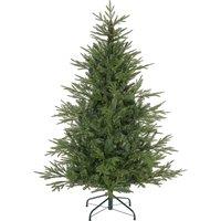 HOMCOM Artificial Christmas Tree, Xmas Tree with Metal Base, Hinged Tips in Green | Size: 5ft