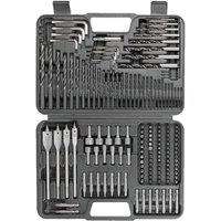 Lumberjack 150 Piece Drill Bit Set HSS Masonry Wood Screwdriver Bits in Black