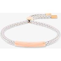 T.H.Baker Women's Rosa Lea Grey Cord Bar Toggle Bracelet AM-2THB033606 in Rose Gold | Size: Adjustable