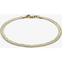 T.H.Baker Women's 9ct Yellow Gold 7 Inch Diamond Cut Wave Herringbone Bracelet 1.29.9481 | Size: 7 inches