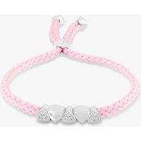 T.H.Baker Women's Rosa Lea Pink Cord Toggle Bracelet AM-2THB033906 in Silver | Size: Adjustable