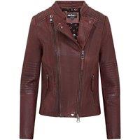 Infinity Leather Women's Biker Leather Jacket - Denver in Burgundy | Size: 14