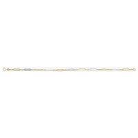 T.H.Baker Women's 9ct Two Colour Gold 7.5 Inch Elongated Link Bracelet GB512 | Size: 7.5inch