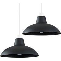 ValueLights Civic Pair of Black Ceiling Pendant Shade