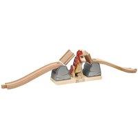 Bigjigs Rail T-Rex Bursting Bridge in Red