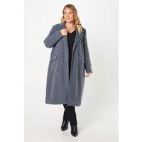 Dorothy Perkins Women's Curve Belted Midi Coat in Dark Grey | Size: Large