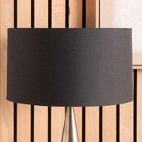 Ruma Black Cylinder Poly Cotton Lampshade for Table Lamps & Floor Lamps | Size: 16 inches