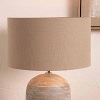 Ruma Taupe Cylinder Cotton Lampshade for Table Lamps & Floor Lamps | Size: 18 inches