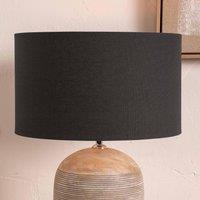 Ruma Dark Grey Cylinder Cotton Lamp Shade for Table Lamps & Floor Lamps | Size: 16 inches