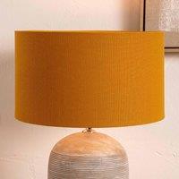 Ruma Mustard Yellow Cotton Cylinder Lamp Shade for Table Lamps & Floor Lamps | Size: 18 inches