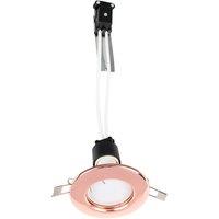 ValueLights Downlight Fixed Ceiling Light Fitting 10 Pack With Cool White LED Bulbs in Copper