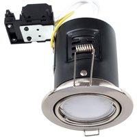 ValueLights Downlight Tiltable Fire Rated Ceiling Light Fitting 10 Pack in Silver