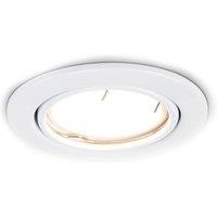 ValueLights Downlight Tiltable Fire Rated Ceiling Light Fitting 10 Pack in White