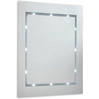 ValueLights Mirror IP44 Bathroom Battery Operated Integrated Cool White LED Mirror Light in Silver