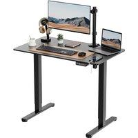 VonHaus Small Home Office Electric Standing Desk with USB-C Charging in Black