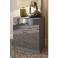 FWStyle Chilton Grey Gloss 3 Drawer Chest (H) 68.5cm (W) 60cm (D) 40cm