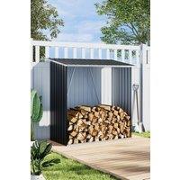 157Cm H Outdoor Garden Metal Log Firewood Storage Shed