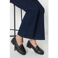Dorothy Perkins Women's Wide Fit Leoni Chunky Loafers in Black | Size: 3