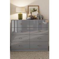 Large 8 Drawer High Gloss Chest Of Drawers