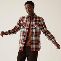 Regatta Men's 'Thamos' Long Sleeved Checked Shirt in Orange | Size: Medium