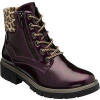 Lotus Women's 'Charleston' Patent Ankle Boots in Purple | Size: 6
