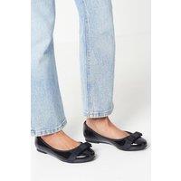 Dorothy Perkins Women's Wide Fit Paris Bow Detail Ballet Pumps in True Black | Size: 5