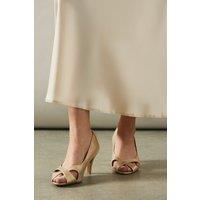 Good For the Sole Women's : Wide Fit Honey Peep Toe Court Shoes in Gold | Size: 6