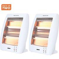 Geepas Quartz Halogen Heater Electric Heater 2 Heat Settings 400W/800W in White | Size: Double