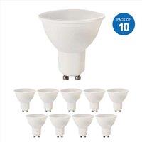 ENER-J 7W LED Dimmable Bulb, Linear IC, 3000K (pack of 10) in White | Size: 25 cm diameter x 19 cm high
