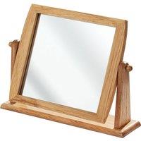 Orsina Wooden Frame Swivel Mirror, Durable 25x28cm Pine Wood Tabletop Mirror, Natural Finish | Size: 25x28 cm