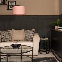 ValueLights Reni Blush Pink Fabric Easy Fit Drum Ceiling Lamp Shade in Dusty Pink | Size: Medium