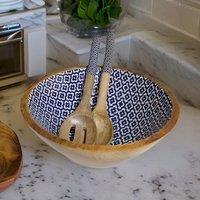 Hartsmede Sambhal Medium Serving Bowl With Spoons in Blue