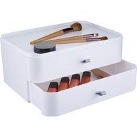 Orsina Plastic Makeup Drawer Organiser, Cosmetic Drawer Organizer, Ideal Drawer Cosmetic Organiser For Daily Use in White