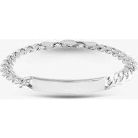 T.H.Baker Men's Silver 7.6mm Curb ID 8.5 Inch Bracelet 8.29.4344 | Size: 8.5 inches