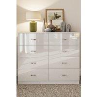 Large 8 Drawer High Gloss Chest Of Drawers