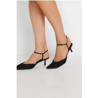 Long Tall Sally Women's Ankle Strap Kitten Heels in Black | Size: 10