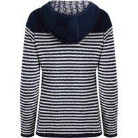 Weird Fish Women's Bianca Full Zip Stripe Macaroni Hoodie in Navy | Size: 8